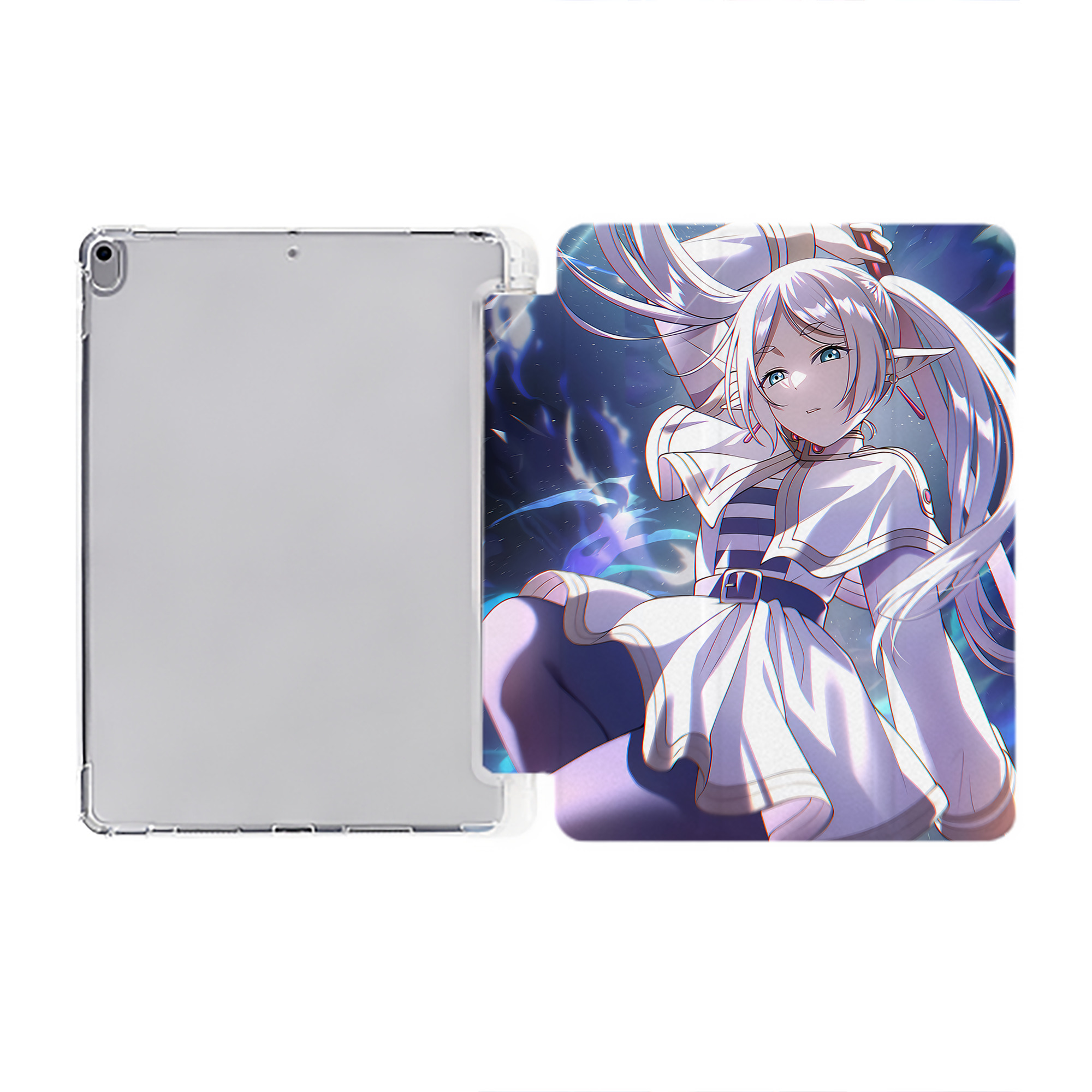 （画像用） 葬送のフリーレン Frieren IPad ケース ペン収納付き 三つ折りスタンド PUレザー×シリコン 対応機種9.5/10.5/10.9インチ